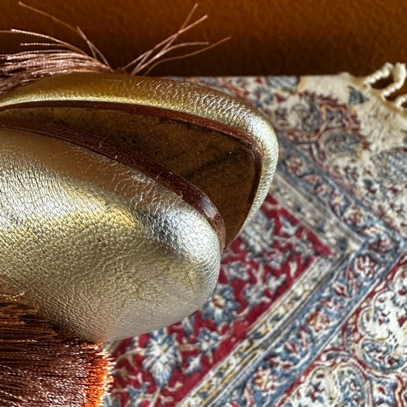 Loeffler Randall “Winnie” Silver Pointed Toe Flat Mule With Tassels Size 6B EUC! - Picture 6 of 11